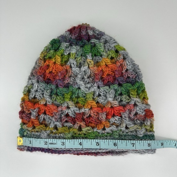 Created By Cyd Crochet Beanie Merino Wool BOHO Winter Hat Artisan‎ Button NEW main image 4